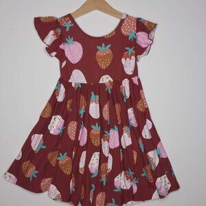 DotDotSmile Size 3/4t Empire Dress - NWT Chocolate Covered Strawberries Print